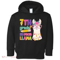 7th Grade? No Prob Llama Toddler Hoodie thumb 0