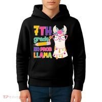 7th Grade? No Prob Llama Kids Hoodie thumb 4
