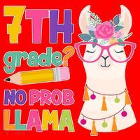 7th Grade? No Prob Llama Santa Hat thumb 1