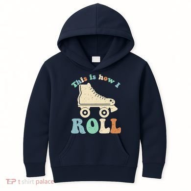 70's This Is How I Roll Vintage Retro Roller Skates Kids Hoodie