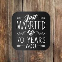 70th Wedding Anniversary 70 Years Marriage Matching Coaster thumb 0