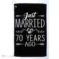 70th Wedding Anniversary 70 Years Marriage Matching Golf Towel thumb 0