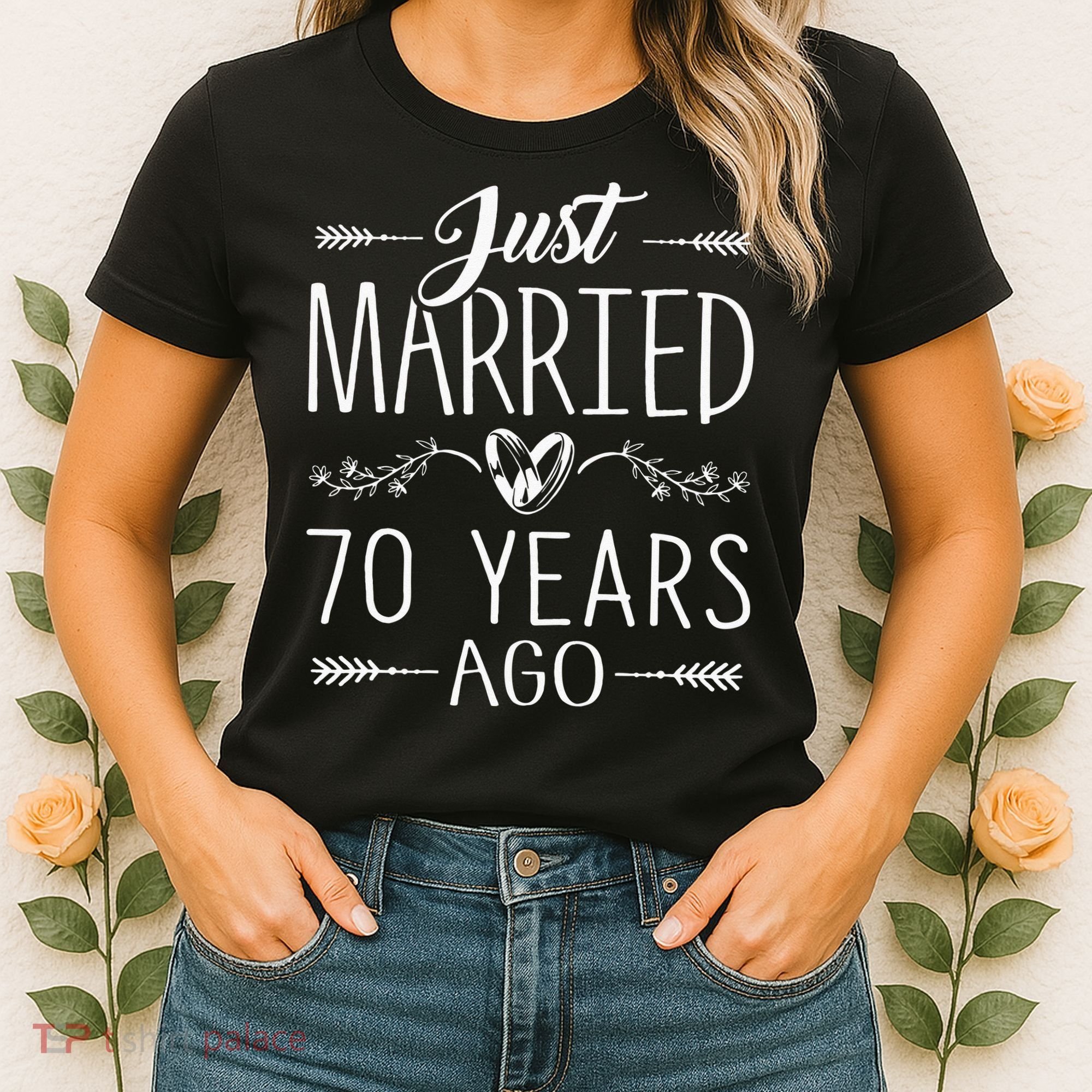 70th Wedding Anniversary 70 Years Marriage Matching Women's T-Shirt