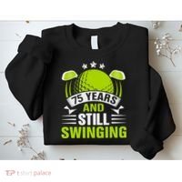 75 Years And Still Swinging 75th Birthday Golf Sweatshirt thumb 2