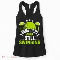 75 Years And Still Swinging 75th Birthday Golf Women's Tank Top thumb 0