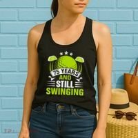 75 Years And Still Swinging 75th Birthday Golf Women's Tank Top thumb 2