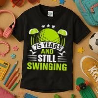 75 Years And Still Swinging 75th Birthday Golf Kids T-Shirt thumb 3