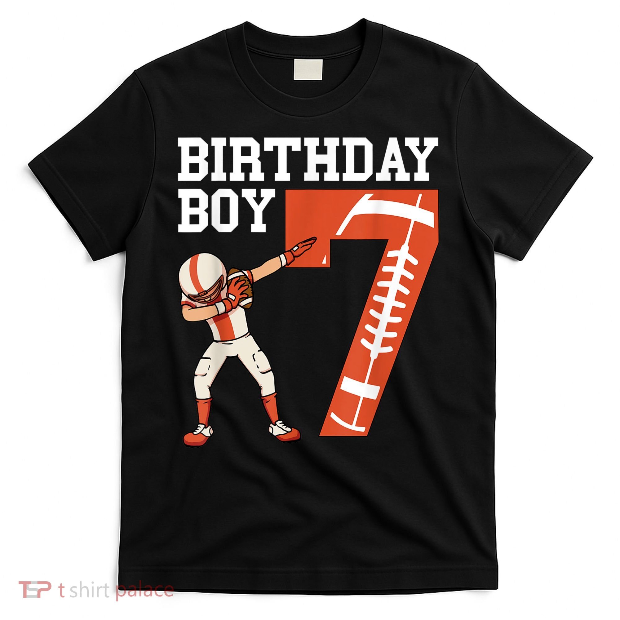 7 Years Old Boy Football Player 7th Football Birthday Boys T-Shirt