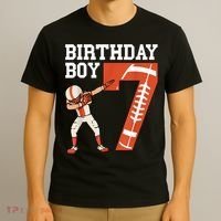 7 Years Old Boy Football Player 7th Football Birthday Boys T-Shirt thumb 3