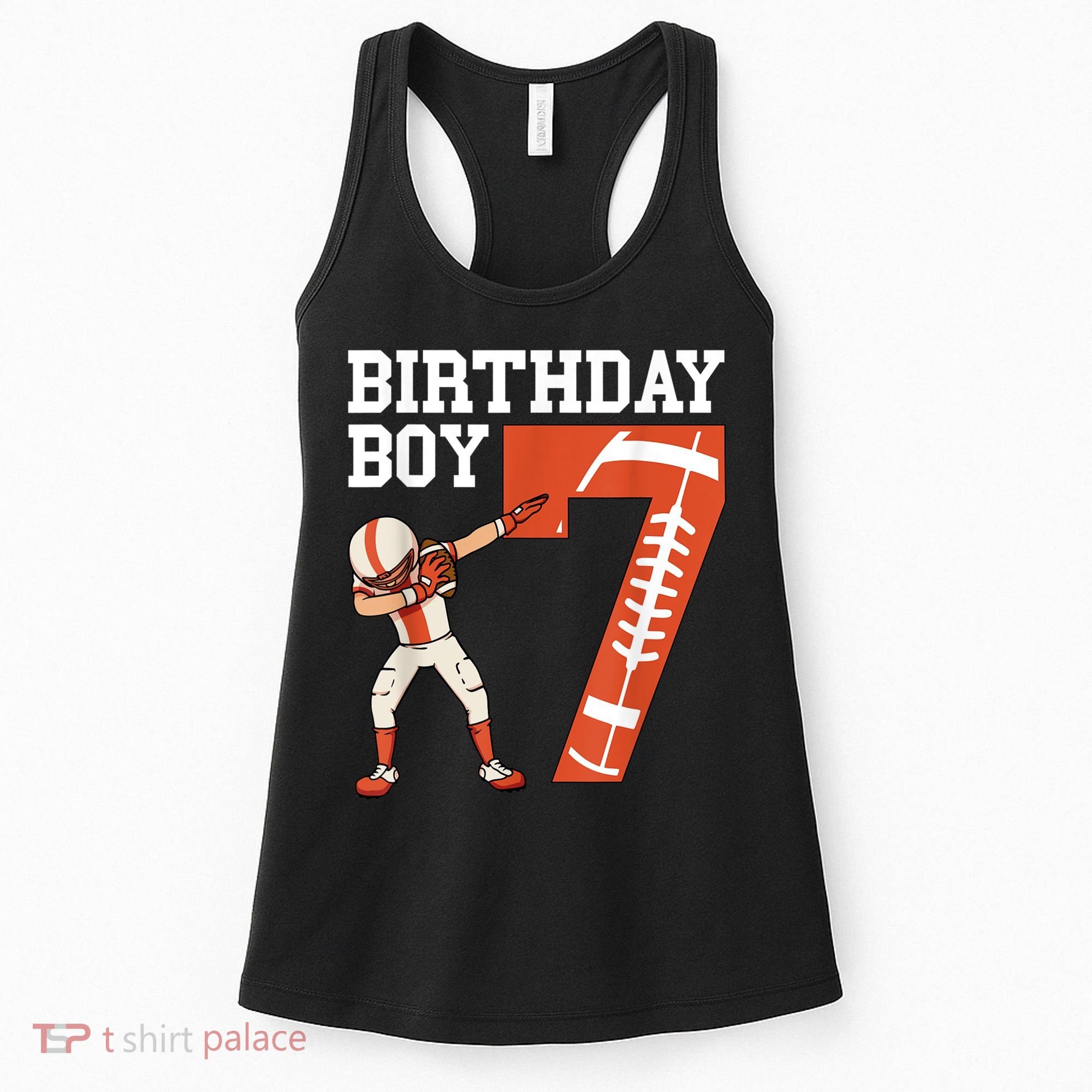 7 Years Old Boy Football Player 7th Football Birthday Boys Women's Tank Top