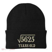 75 years old 75th Birthday Present Give Idea Square Root of 5625 Beanie thumb 0