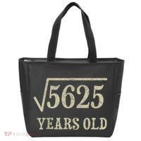 75 years old 75th Birthday Present Give Idea Square Root of 5625 Tote Bag thumb 0