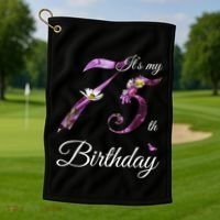 75 Year Old Shirt Floral 1948 It's My 75th Birthday Present Gift Golf Towel thumb 1