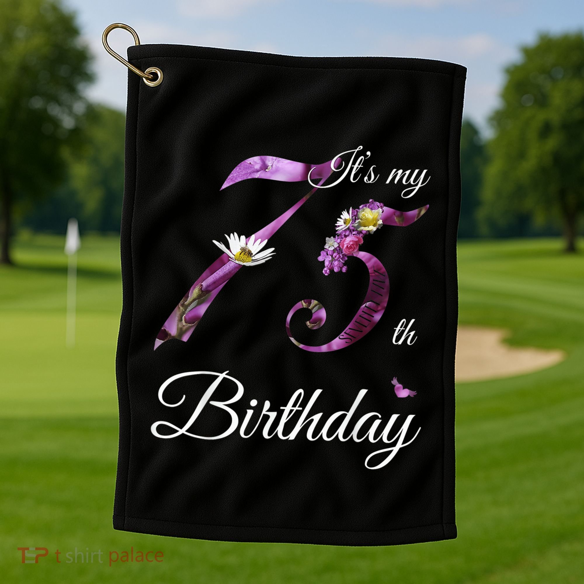 75 Year Old Shirt Floral 1948 It's My 75th Birthday Present Gift Golf Towel