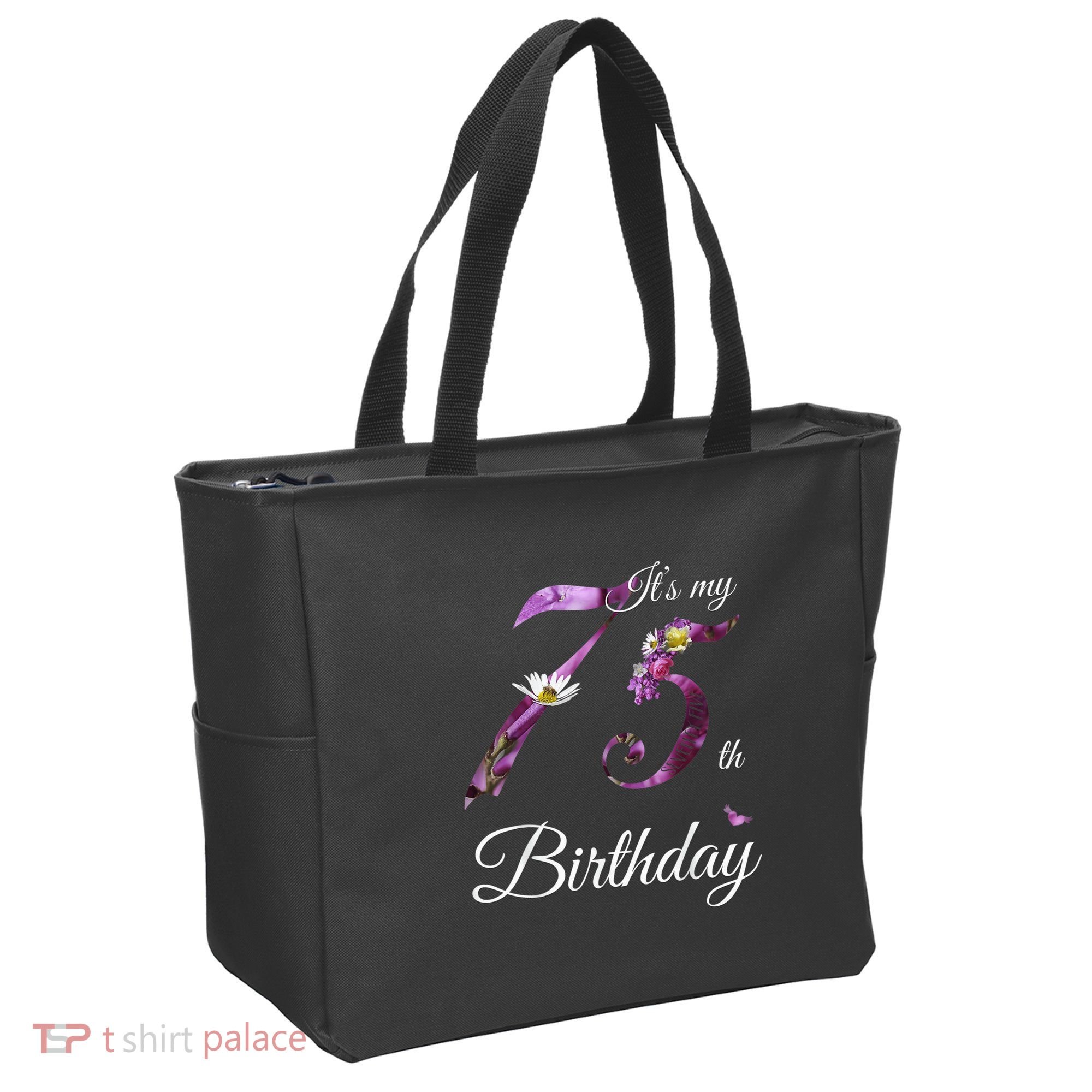 75 Year Old Shirt Floral 1948 It's My 75th Birthday Present Gift Tote Bag