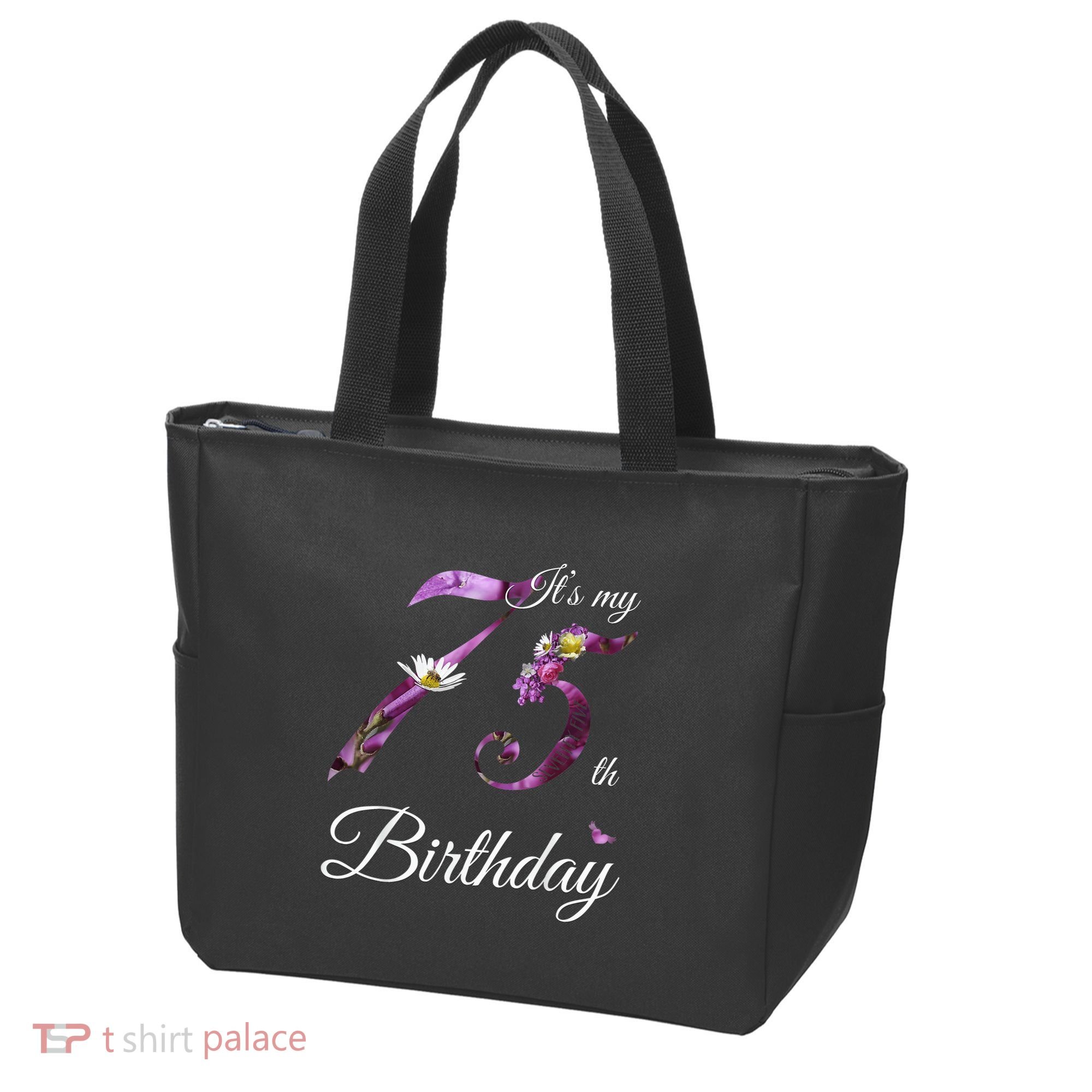 75 Year Old Shirt Floral 1948 It's My 75th Birthday Present Gift Tote Bag