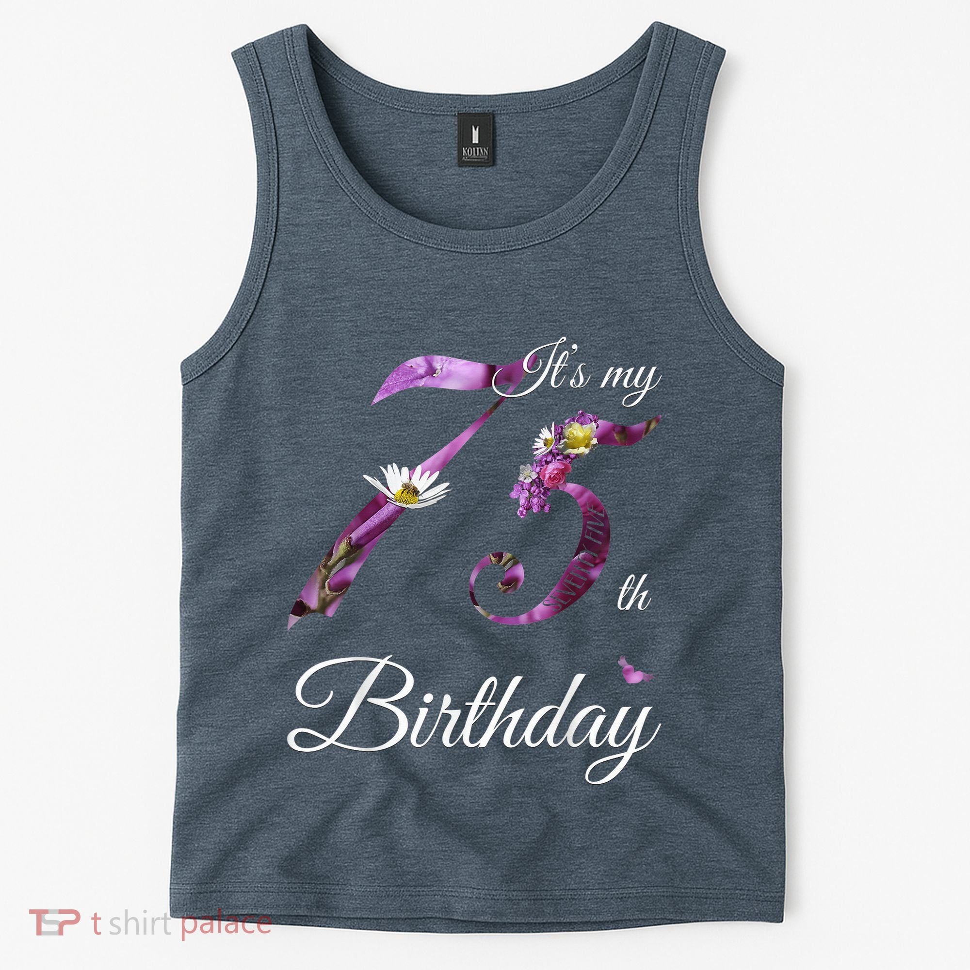 75 Year Old Shirt Floral 1948 It's My 75th Birthday Present Gift Tank Top