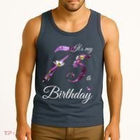 75 Year Old Shirt Floral 1948 It's My 75th Birthday Present Gift Tank Top thumb 3
