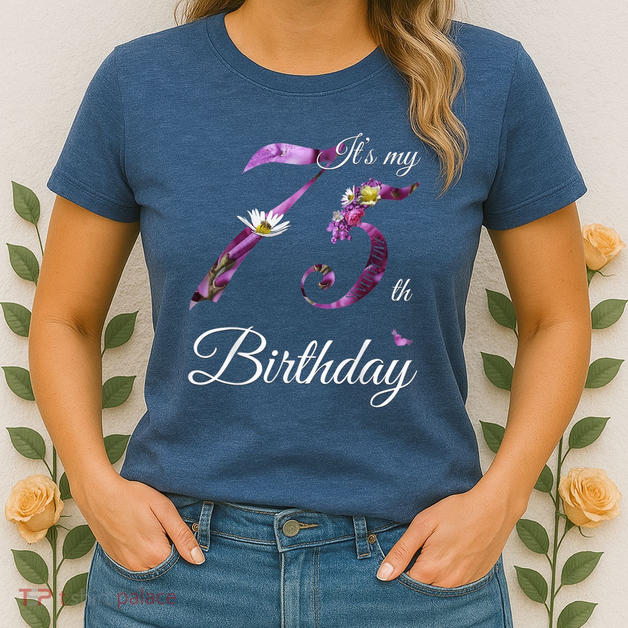 75 Year Old Shirt Floral 1948 It's My 75th Birthday Present Gift Women's T-Shirt
