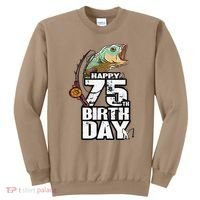 75 Years Old Fishing Fisherman Angler 75th Birthday Sweatshirt thumb 0