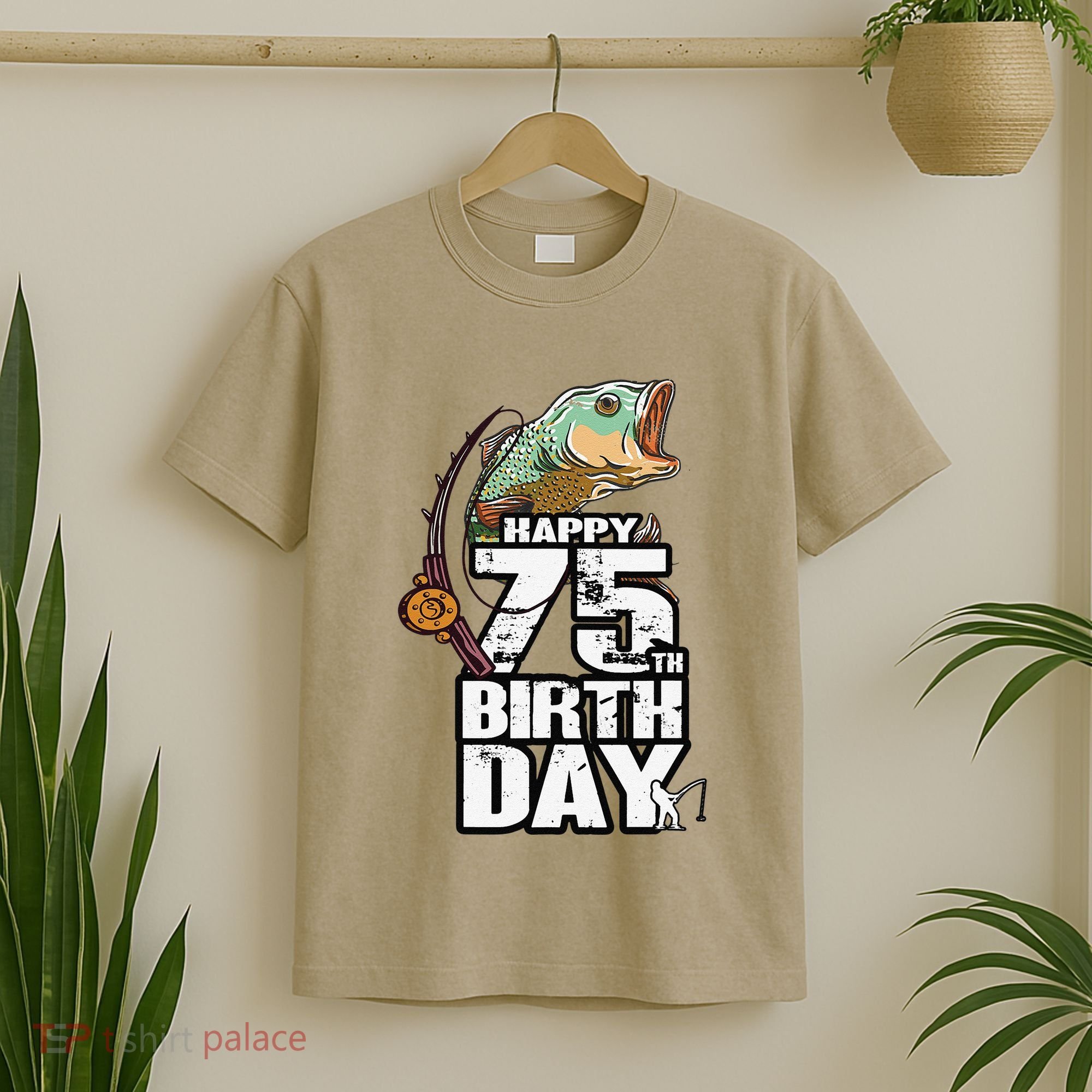 75 Years Old Fishing Fisherman Angler 75th Birthday T-Shirt