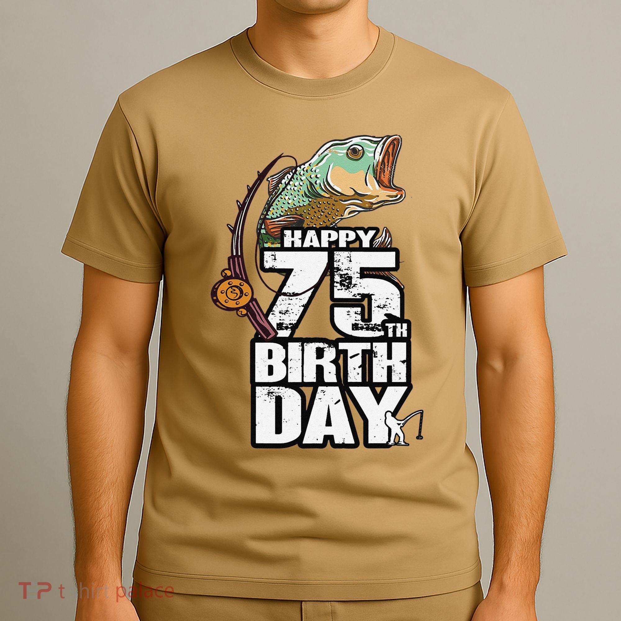 75 Years Old Fishing Fisherman Angler 75th Birthday T-Shirt