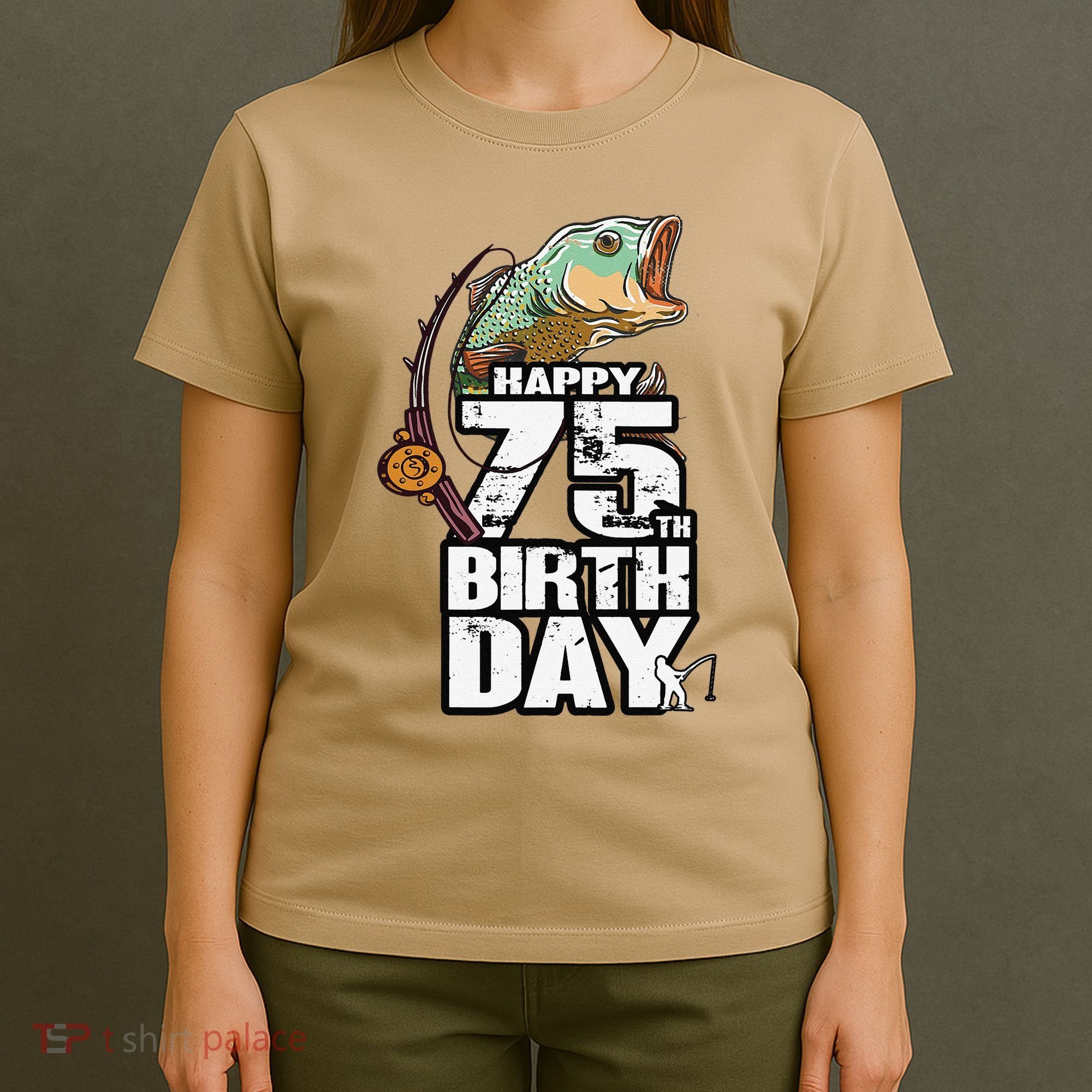 75 Years Old Fishing Fisherman Angler 75th Birthday T-Shirt