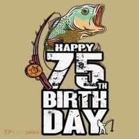 75 Years Old Fishing Fisherman Angler 75th Birthday Mousepad thumb 1