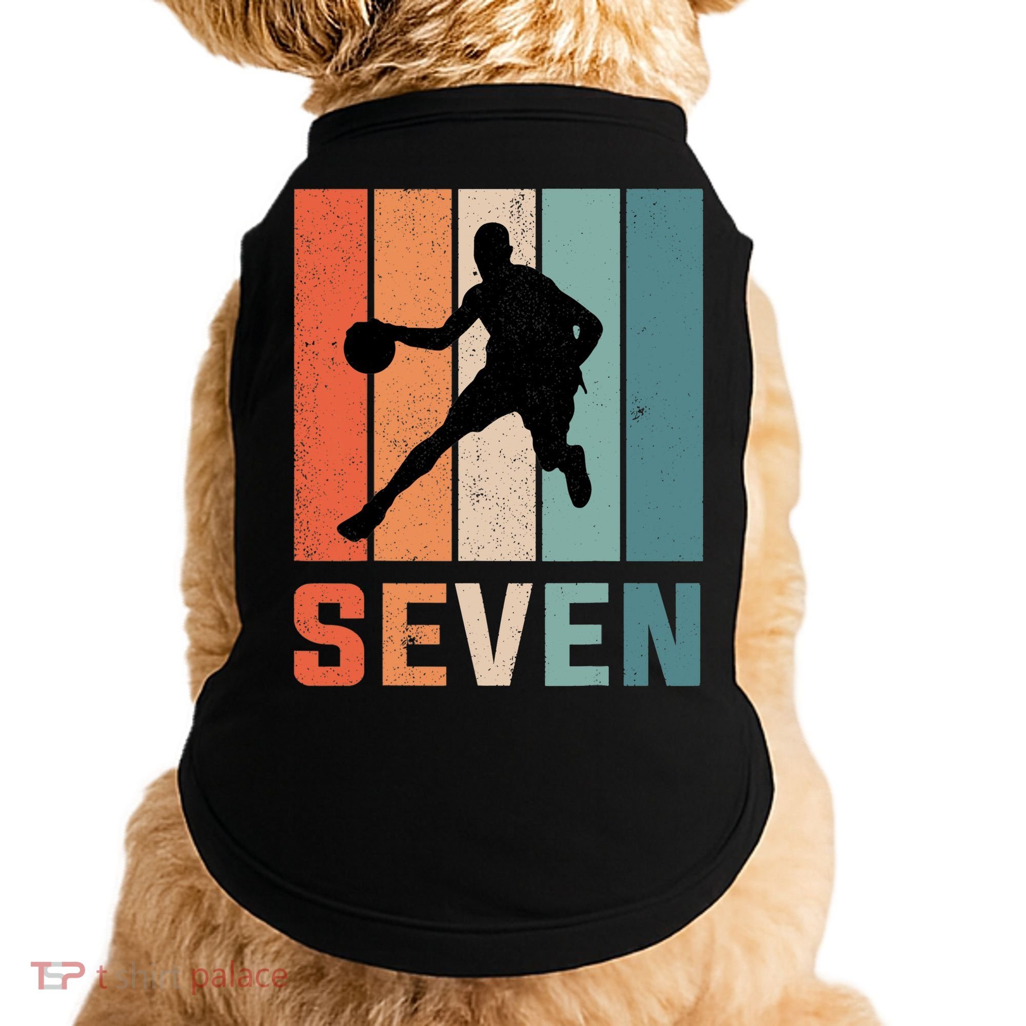 7 Years Old 7th Birthday Basketball Gift For Boys Party Doggie Tank