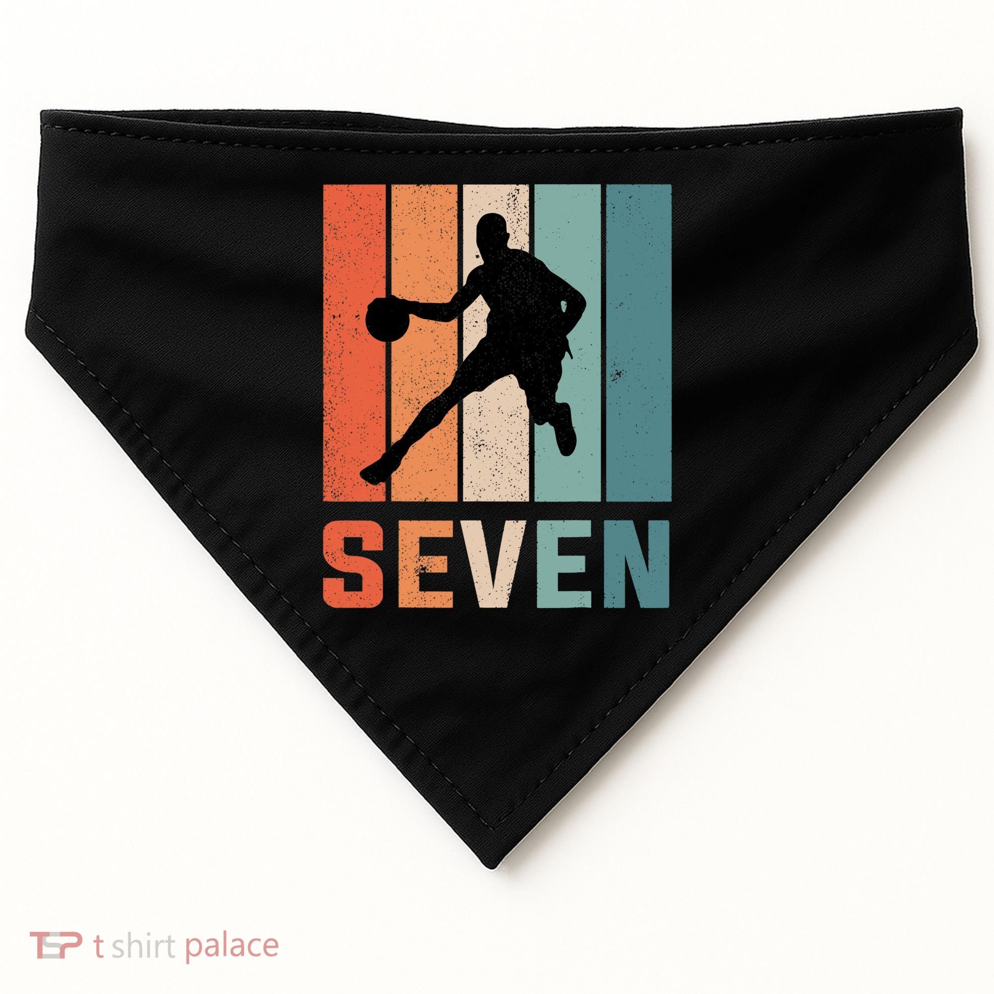 7 Years Old 7th Birthday Basketball Gift For Boys Party USA-Made Doggie Bandana