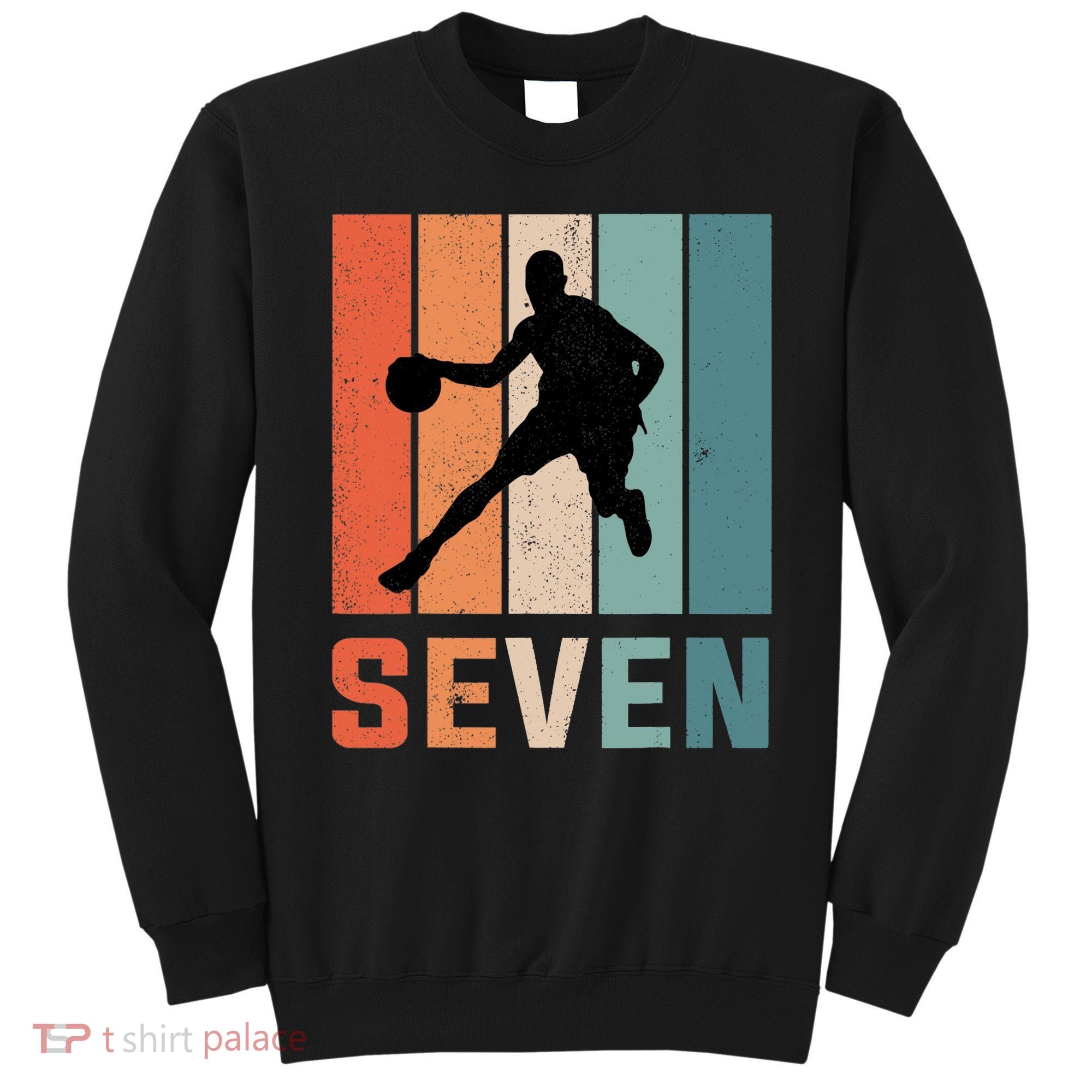7 Years Old 7th Birthday Basketball Gift For Boys Party Sweatshirt
