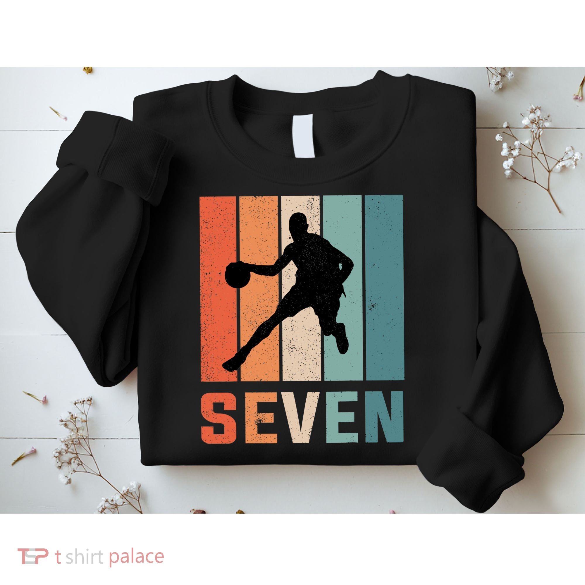 7 Years Old 7th Birthday Basketball Gift For Boys Party Sweatshirt