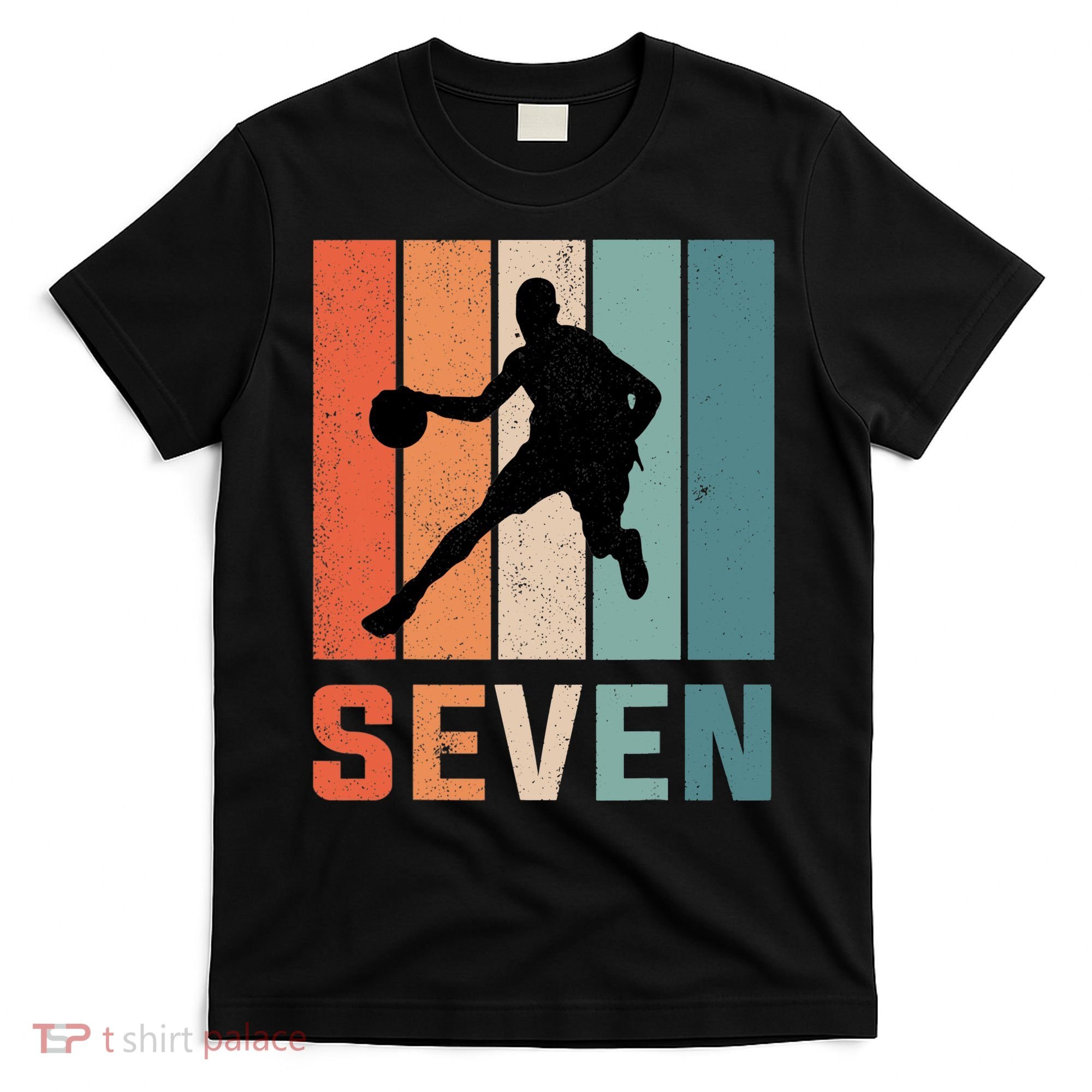 7 Years Old 7th Birthday Basketball Gift For Boys Party T-Shirt