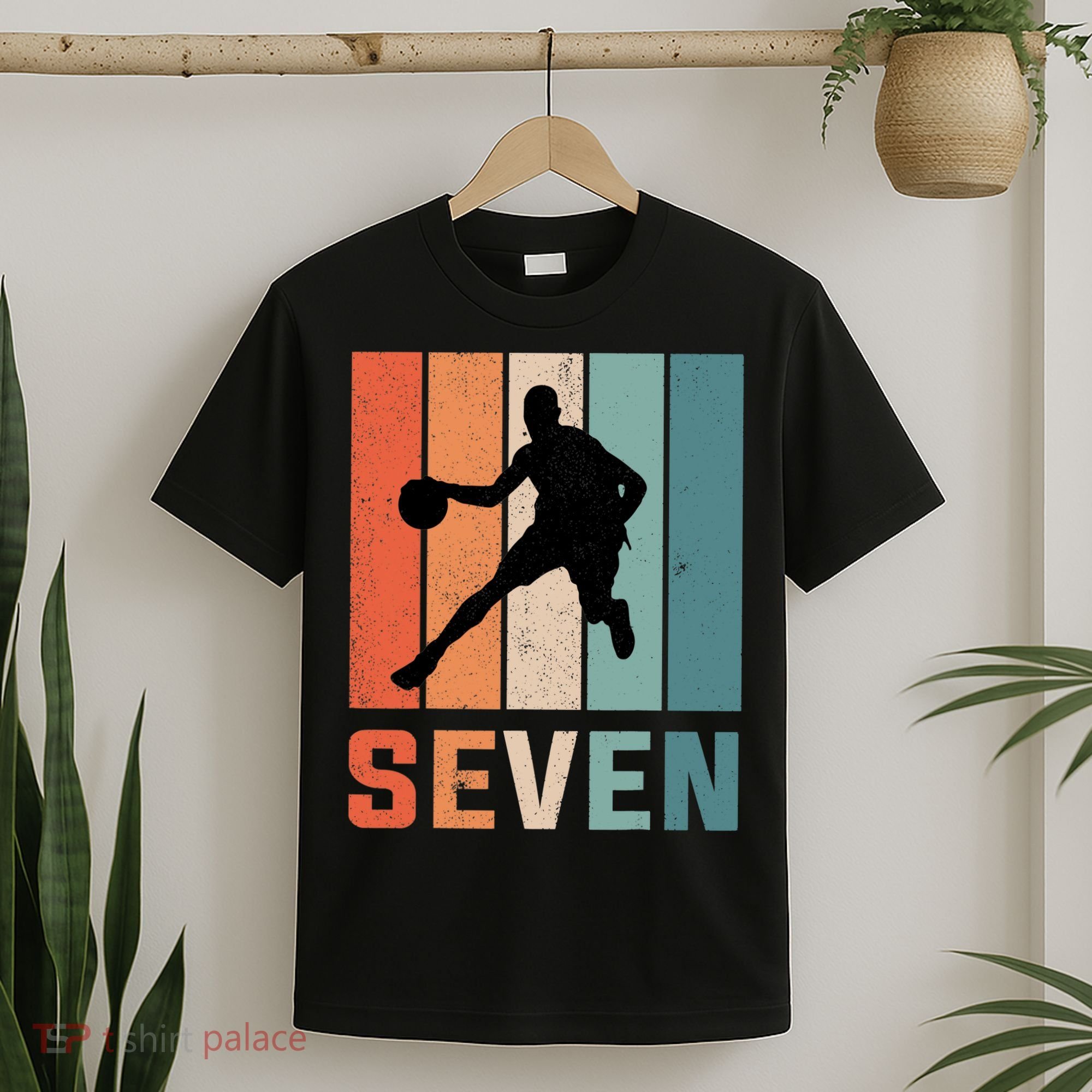 7 Years Old 7th Birthday Basketball Gift For Boys Party T-Shirt