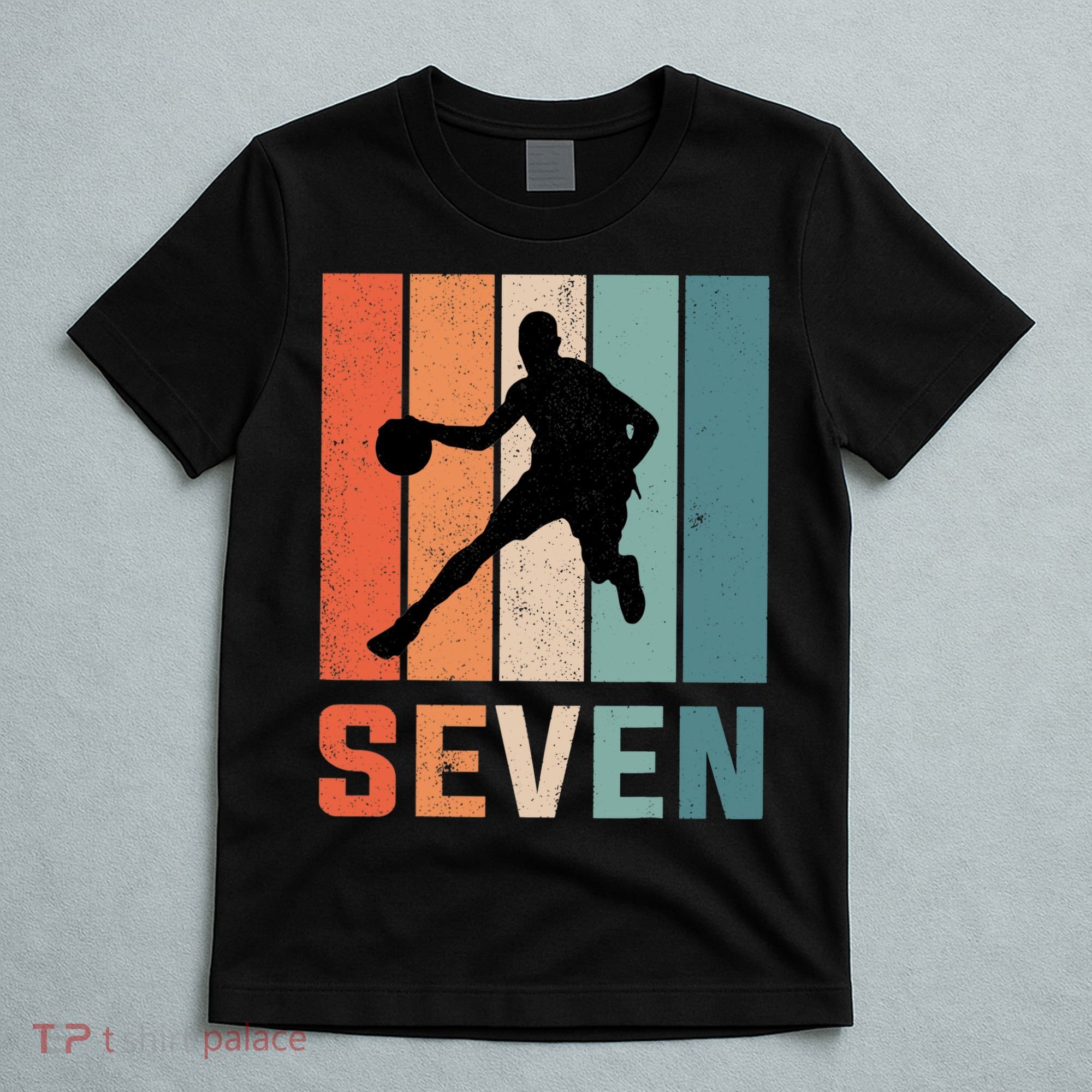 7 Years Old 7th Birthday Basketball Gift For Boys Party T-Shirt