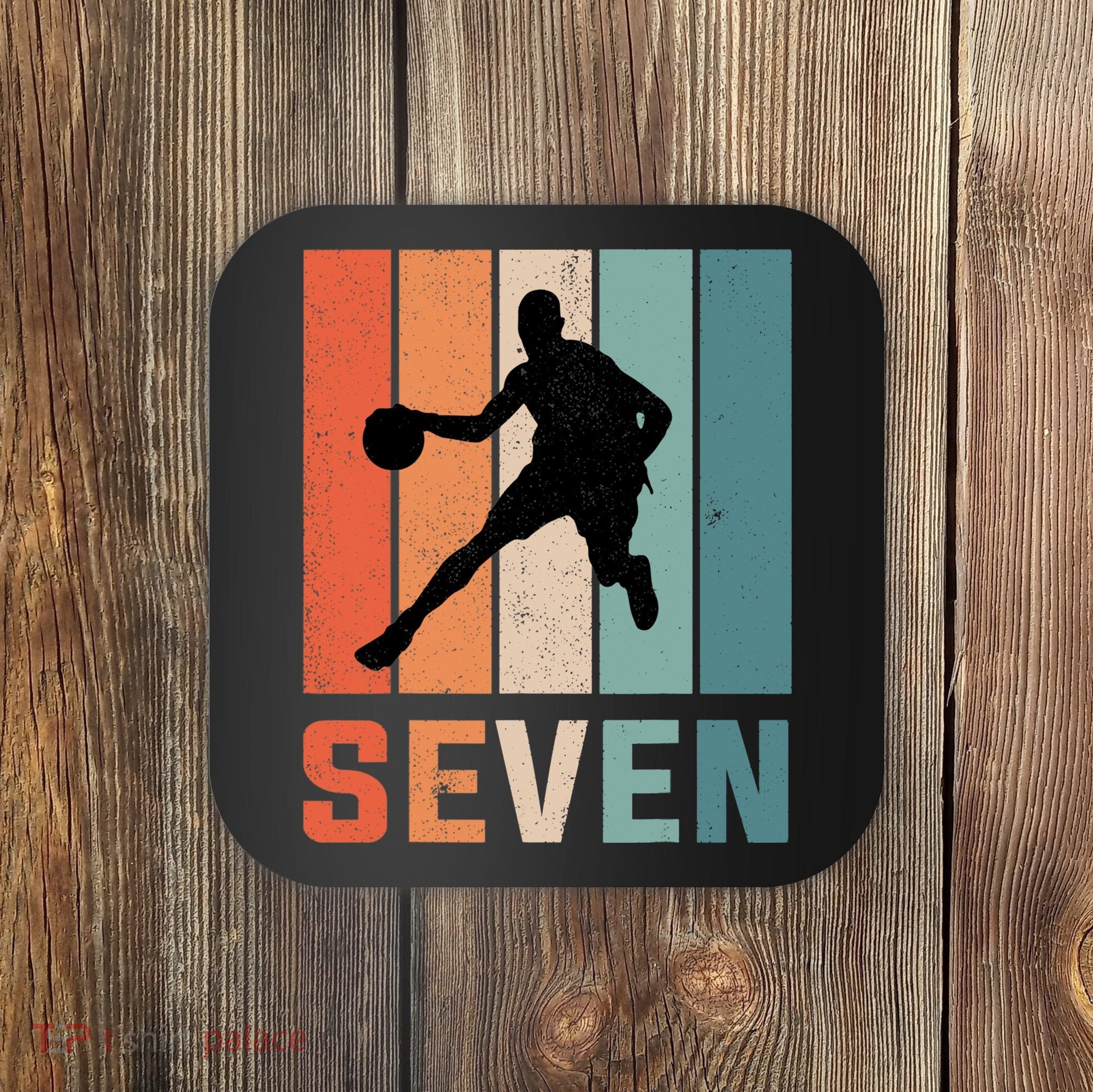 7 Years Old 7th Birthday Basketball Gift For Boys Party Coaster