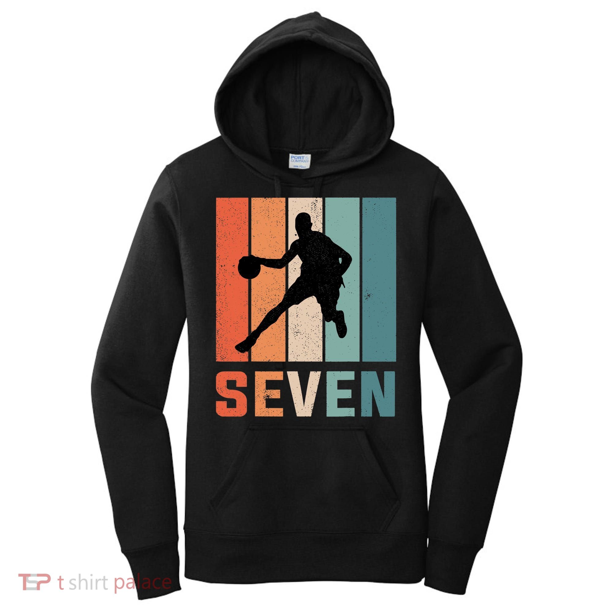 7 Years Old 7th Birthday Basketball Gift For Boys Party Women's Hoodie