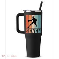 7 Years Old 7th Birthday Basketball Gift For Boys Party 40oz Vacuum Insulated Stainless Steel Travel Tumbler thumb 2
