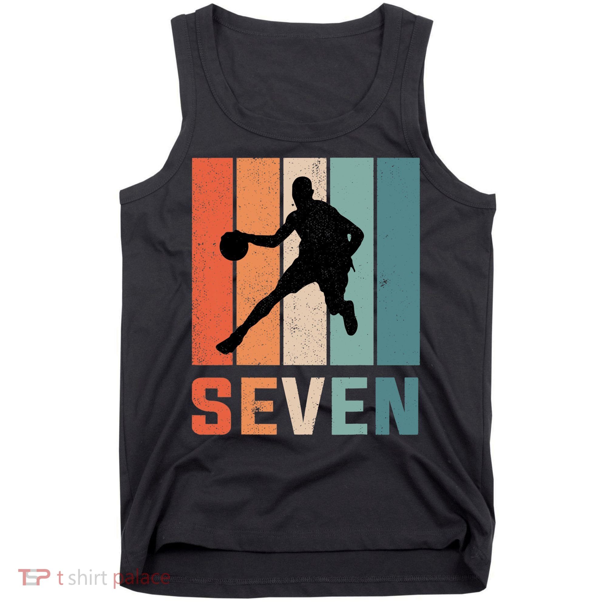 7 Years Old 7th Birthday Basketball Gift For Boys Party Tank Top