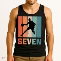 7 Years Old 7th Birthday Basketball Gift For Boys Party Tank Top thumb 3