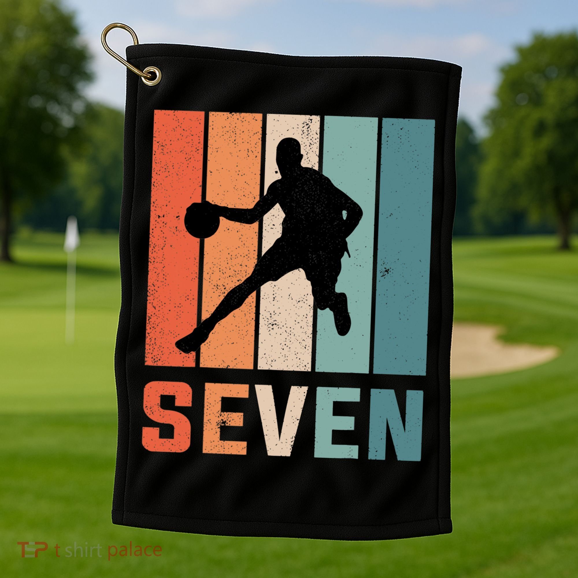 7 Years Old 7th Birthday Basketball Gift For Boys Party Golf Towel