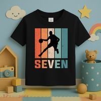 7 Years Old 7th Birthday Basketball Gift For Boys Party Toddler T-Shirt thumb 3