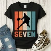 7 Years Old 7th Birthday Basketball Gift For Boys Party Women's T-Shirt thumb 3