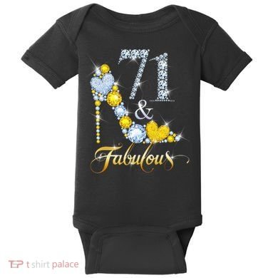 71 years old It's my Birthday 71th Birthday Diamond Crown Baby Bodysuit