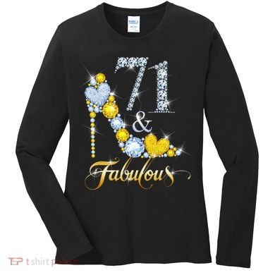 71 years old It's my Birthday 71th Birthday Diamond Crown Women's Long Sleeve Shirt