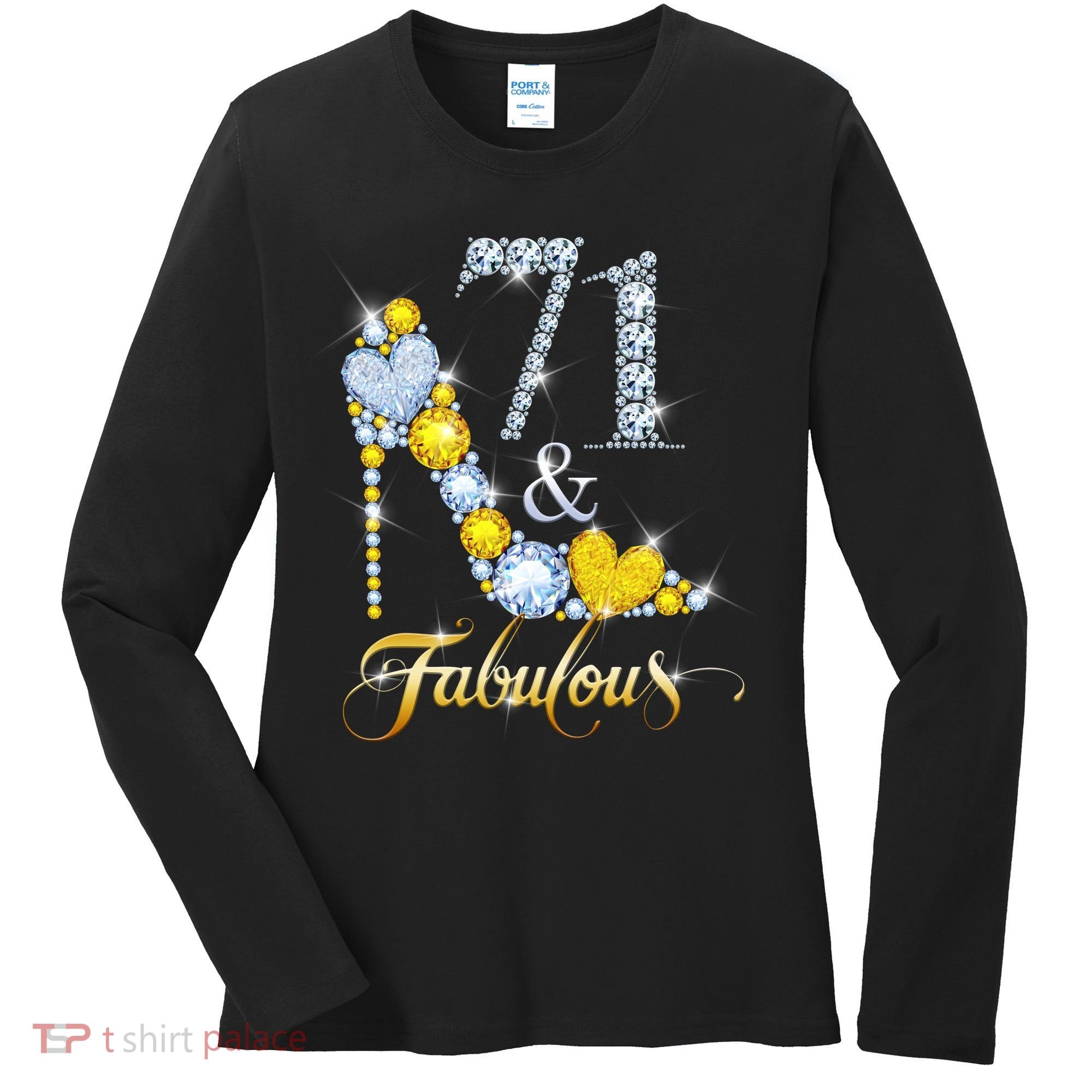 71 years old It's my Birthday 71th Birthday Diamond Crown Women's Long Sleeve Shirt