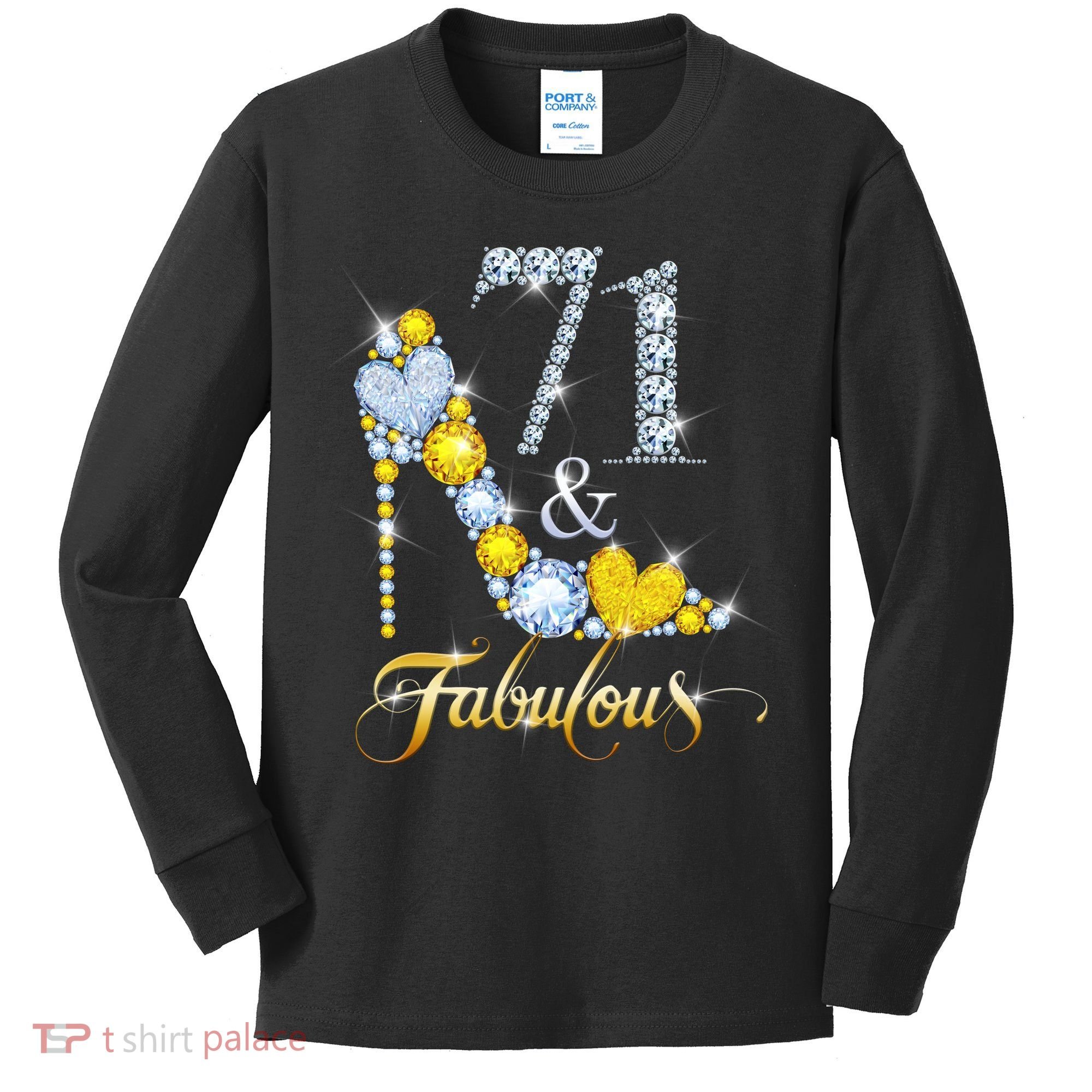 71 years old It's my Birthday 71th Birthday Diamond Crown Kids Long Sleeve Shirt