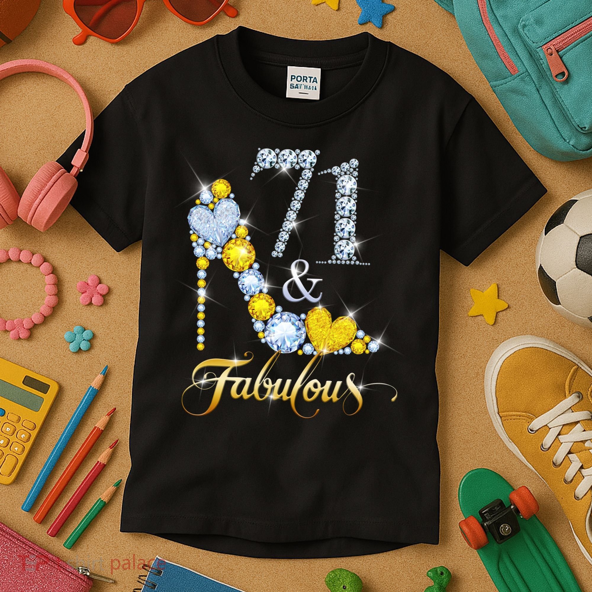 71 years old It's my Birthday 71th Birthday Diamond Crown Kids T-Shirt