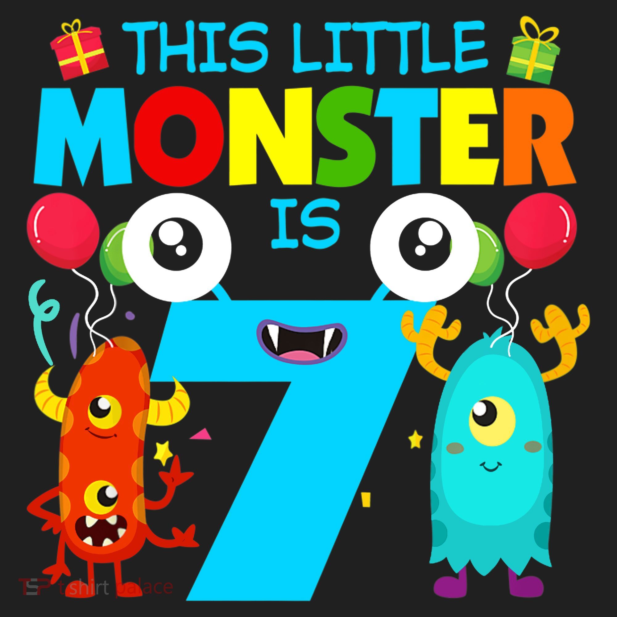 7 Year Old Gifts This Little Monster Is 7th Birthday Boy Women's Sweatshirt