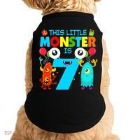 7 Year Old Gifts This Little Monster Is 7th Birthday Boy Doggie Tank thumb 0
